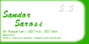 sandor sarosi business card